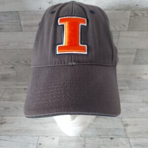 Men's Baseball Cap Fighting Illini Blue Orange Stretch Hat Fitted NCAA Logo